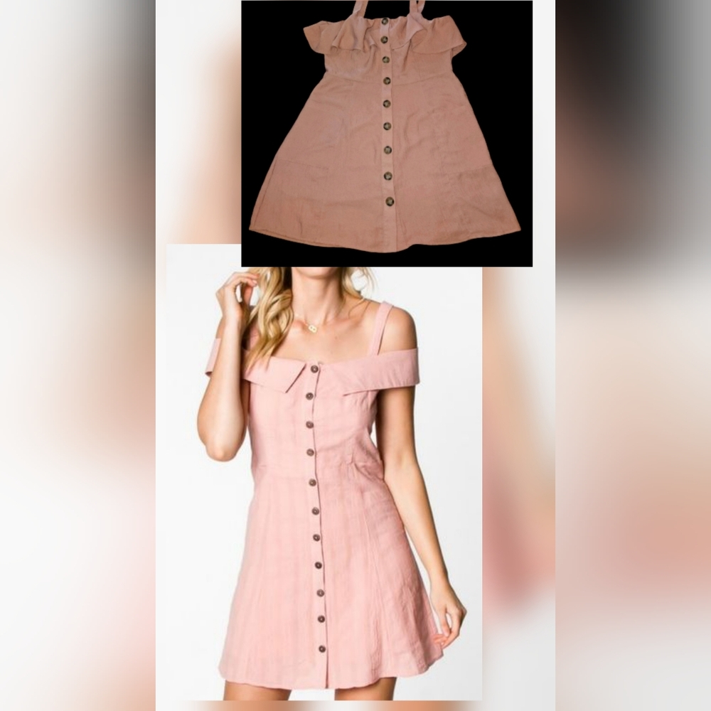 NWOT E&M Collection Women Casual DressVintage Apricot Peach/Taupe Dress